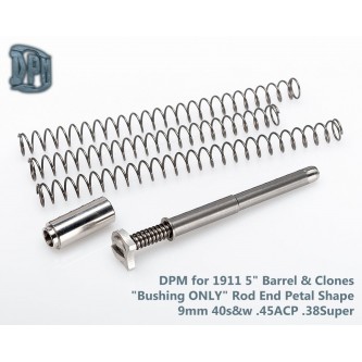 Mechaniczny system redukcji odrzutu DPM 1911 5" Barrel & Clones "Bushing ONLY" Rod End Petal Shape 9mm 40s&w .45ACP .38Super 